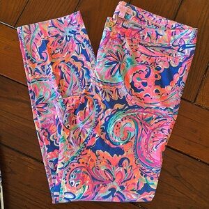Lilly Pulitzer Colorful Paisley Cropped Pants